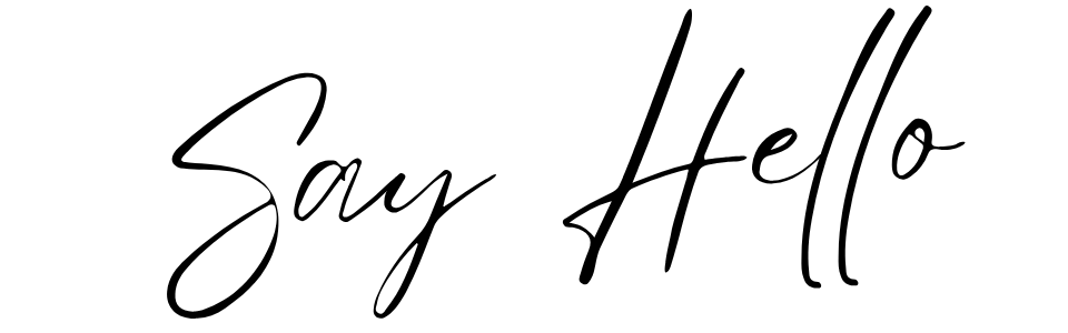 Erica Duran's section header in script "Say Hello"