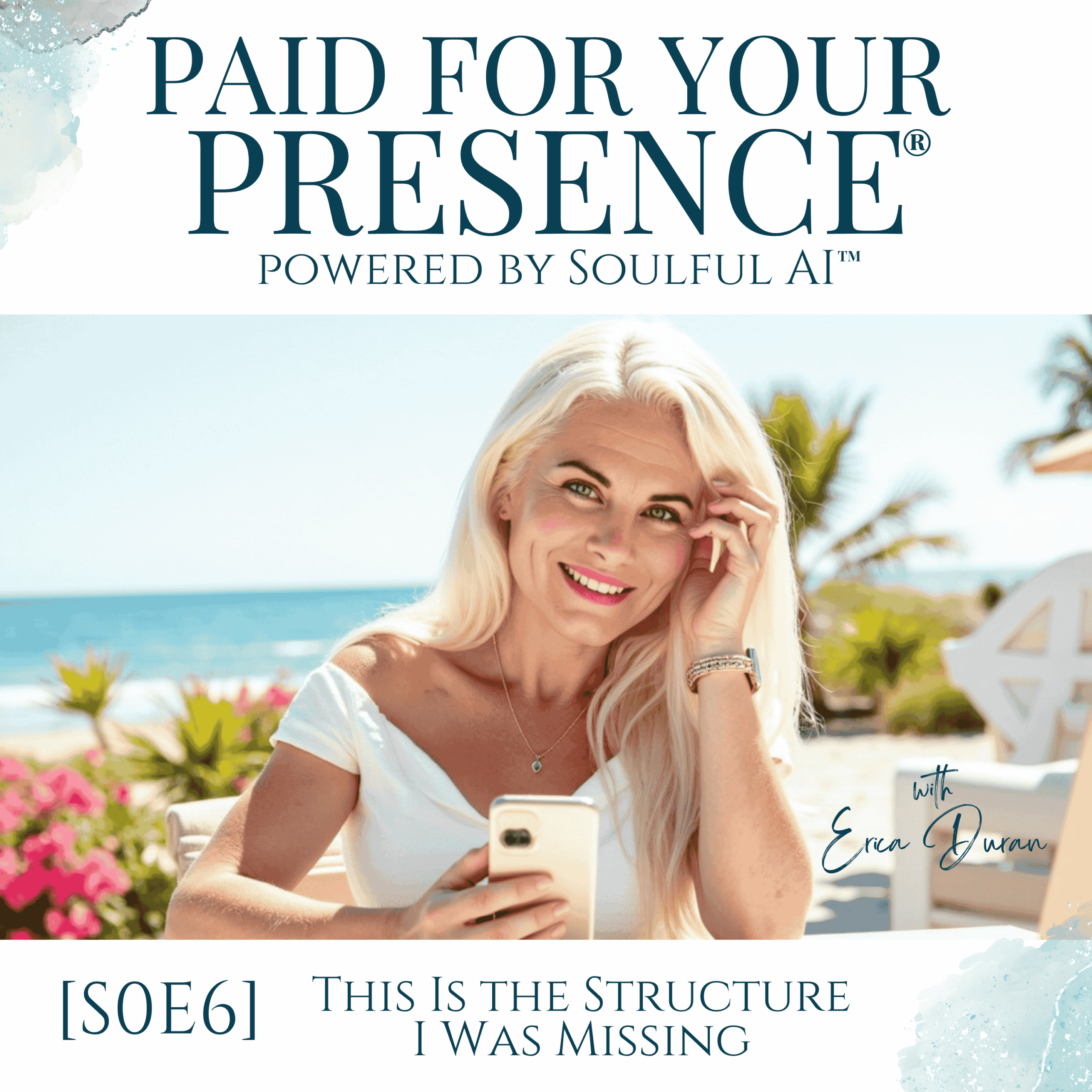 Erica Duran overlooking the ocean from a balcony, symbolizing clarity, structure, and intentional presence.